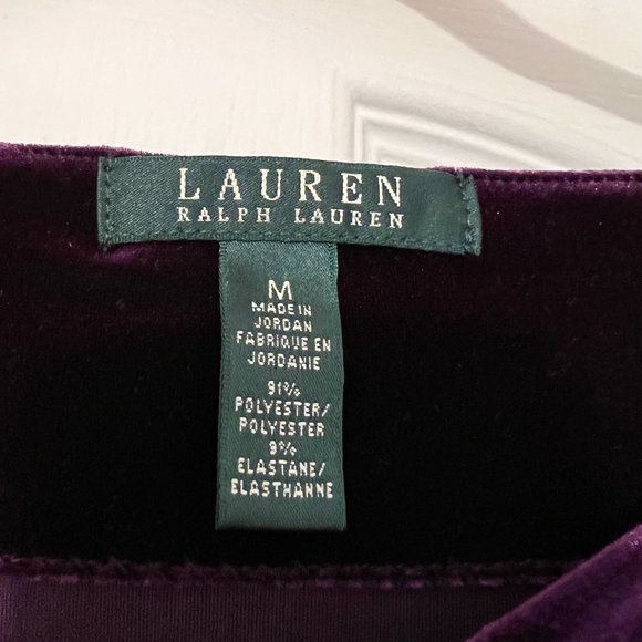 Lauren Ralph Lauren Purple Boat Neck Puff Sleeve Top - EUC - Picture 7 of 7
